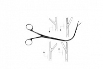 Щипцы гортанные полипные с раскрытием подвижной губки (вправо)