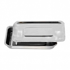 Лоток прямоугольный с крышкой ЛМПрК (Сталь: AISI 304) - "МЕДИКОН", 200х150х25