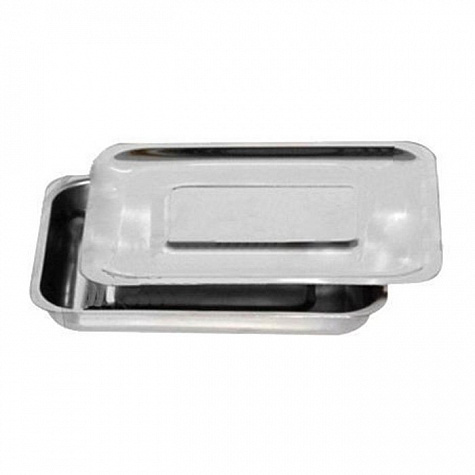 Лоток прямоугольный с крышкой ЛМПрК (Сталь: AISI 304) - "МЕДИКОН", 200х150х25