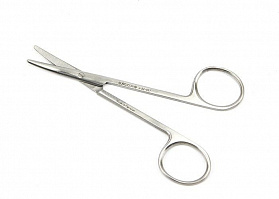 Ножницы глазные тупоконечные вертикально изогнутые 11 см, пр-ва Пакистан