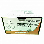 Шовный материал МОНОКРИЛ ПЛЮС 0, 90 см, фиолетовый Кол. массивная 40 мм, 1/2 Ethicon