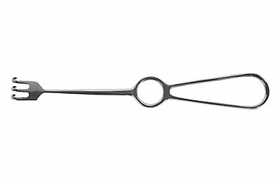 Крючок хирургический 3-х зубый острый №2, длина 200 мм