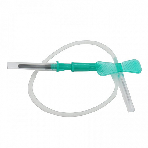 Игла-бабочка Lind-Vac, 21G x 3/4'' x 7'' 0.8мм х 19 мм, длина трубки 19 см, с гибким катетером и люэр-адаптером, 100 шт/уп