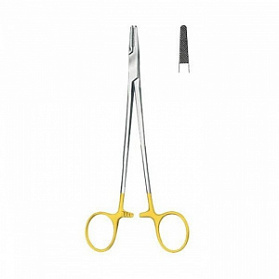 Иглодержатель по MAYO-HEGAR (Майо-Гегару) с вольфрамо-карбидными вставками, 16 см, KLS Martin