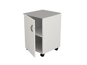 Прикроватная тумба с дверцей и двумя полками из ламинированной ДСП