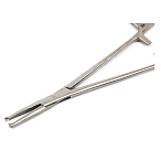 Зажим к/о 1х2 зубый, зубчатый, прямой, №1, 150 мм