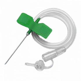 Катетер-бабочка с луэр-адаптером, длина иглы 19 мм, 21G 3,4"x7" 0,8 мм 190 мм, зеленая (уп. 100 шт) 594121190