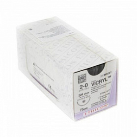 Шовный материал ВИКРИЛ 2/0. 6 х 45 см фиолетовый лигатура Ethicon