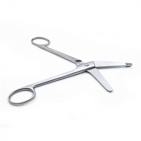 Ножницы LISTER, горизонтально-изогнутые с пуговкой, 185 мм (Н-14р), МИЗТ