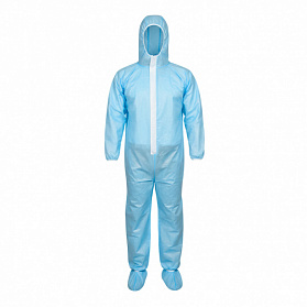 Комбинезон защитный одноразовый, водонепроницаемый, 60 гр/м2, светло-голубой Комбинезон защитный одноразовый, водонепроницаемый, 60 гр/м2, светло-голубой