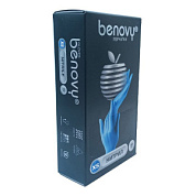 Перчатки нитриловые BENOVY Nitrile Chlorinated, голубые, размер XS, текстурированные на пальцах, 50 пар в упаковке