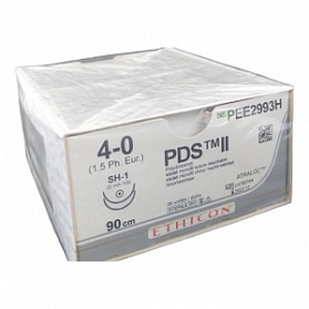 Шовный материал ПДС II 4/0. 90 см. фиолет. Кол. 22 мм х 2. 1/2 Ethicon