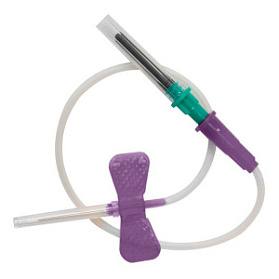 Игла-бабочка Lind-Vac24G x 3/4'' x 7'' 0.55мм х 19 мм, длина трубки 19 см, с гибким катетером и люэр-адаптером, 100 шт/уп