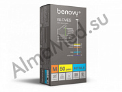 BENOVY Nitrile РС, перчатки нитриловые, текстурированные на пальцах, ГОЛУБЫЕ, XS, S, M, L, XL, 50 пар в упаковке (XL)