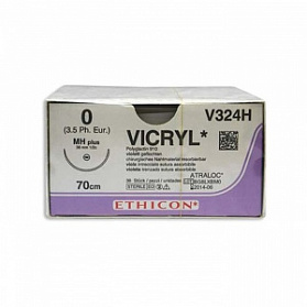 Шовный материал ВИКРИЛ 0. 70 см фиолетовый Кол. 36 мм. 1/2 Ethicon