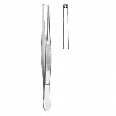 Пинцет хирургический, зубцы 2х3, 18 см KLS Martin