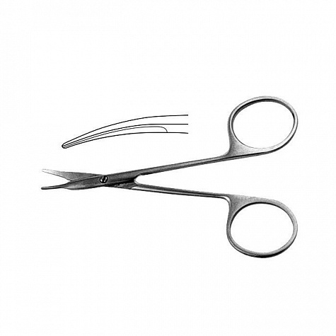 Ножницы роговичные тупоконечные вертикально изогнутые 110 мм