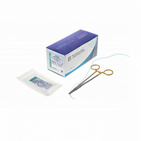 Материалы хирургические нерассасывающиеся шовные стерильные,ПОЛИЭСТЕР (полиэфир) MР 3,5 (USP 0), 75см, плетеный зеленый нерассасывающийся с покрытием силикон, 20 шт/уп