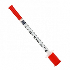 Шприц 1,0 мл. инсулиновый U - 40 (3-х) SFM, одноразовый стерилизованный с интегрированной иглой 0,33 х 12,7 - 29G, 10 шт