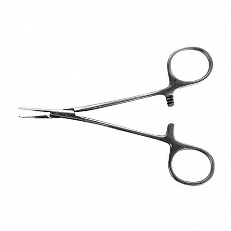 Зажим микроартериальный, изогнутый, Москит, 127 мм (матир.)