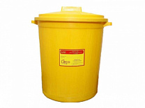 Бак для сбора медицинских отходов кл. Б на 50 литров, с крышкой, жёлтый