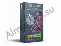 BENOVY Nitrile MultiColor, нитриловые, текстурированные на пальцах, ПЕРЛАМУТРОВО-РОЗОВЫЕ XS, S, M, L, XL, 50 пар в упаковке (M)