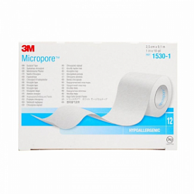 Пластырь Микропор гипоаллергенный цвет белый 2,5 см х 9,1 м 3M