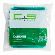 CAV15 - гибкие одноразовые слюноотсосы со съёмным наконечником, 100 шт., зелёные, CLEAN+SAFE
