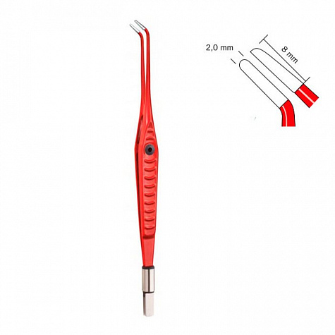 Пинцет биполярный (изогнутые бранши, с антипригарным сплавом) KLS Martin