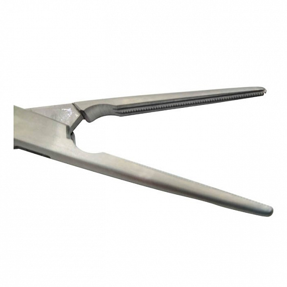 Зажим кровоостанавливающий с атравматической насечкой прямой 160мм