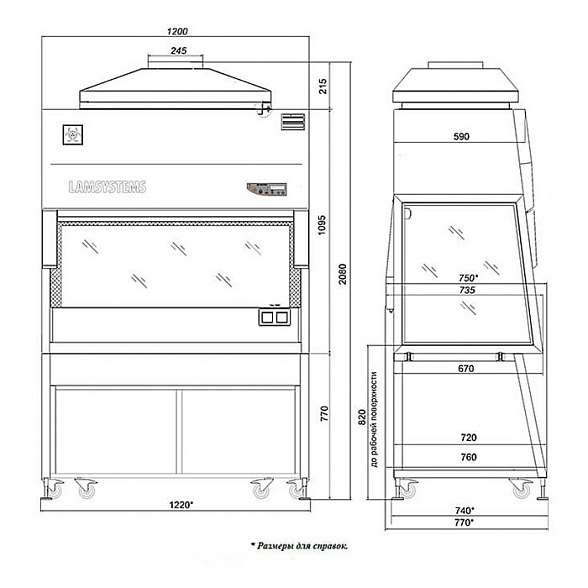 Ламинарный бокс БАВ-«Ламинар.-с.» (1,2) (КД 112.120, класс I)
