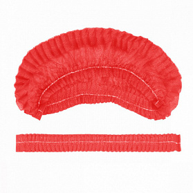 Шапочка типа шарлотта одноразовая (12г/кв.м, красный)