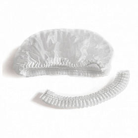 Шапочка типа шарлотта одноразовая (2-я резинка, цвет белый (100 шт./упак.))