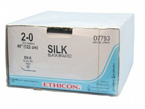 Шовный материал ШЕЛК 4/0. 13х60 см. черный лигатура Ethicon