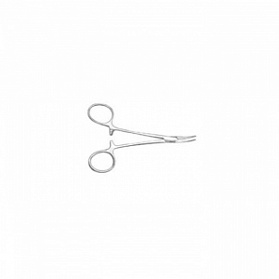 Зажим кровоостанавливающий изогнутый, 125 мм