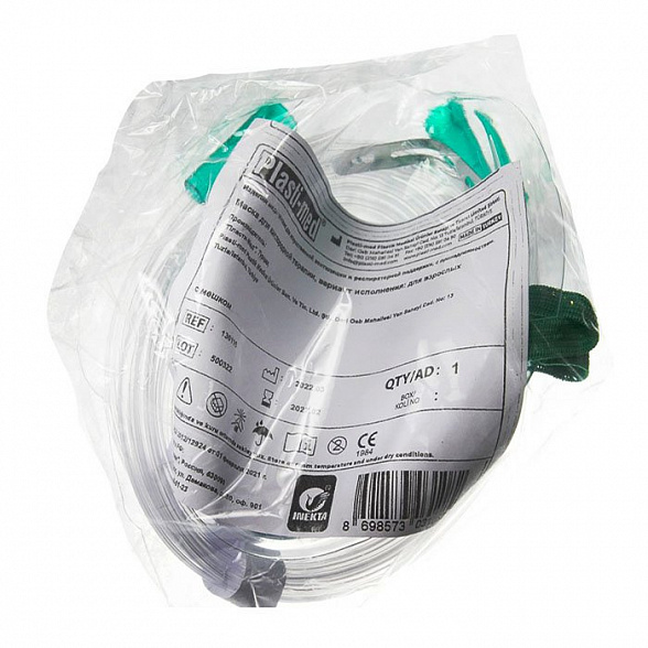 Маска для кислородной терапии для взрослых, высокой концентрации 130110 Inekta, 2 шт