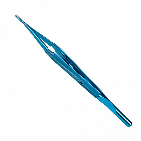 Иглодержатель микрохирургический трехшарнирный 180 мм, прямой, без замка