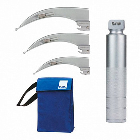 Ларингоскоп с набором клинков для взрослых (на батарейках, лампочка вакуумная)