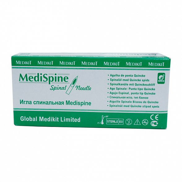Игла спинальная (тип Квинке) G19 Medispine, 10 шт
