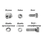 Болты, втулки, гайки, муфты, шайбы для скелетного вытяжения Илизарова