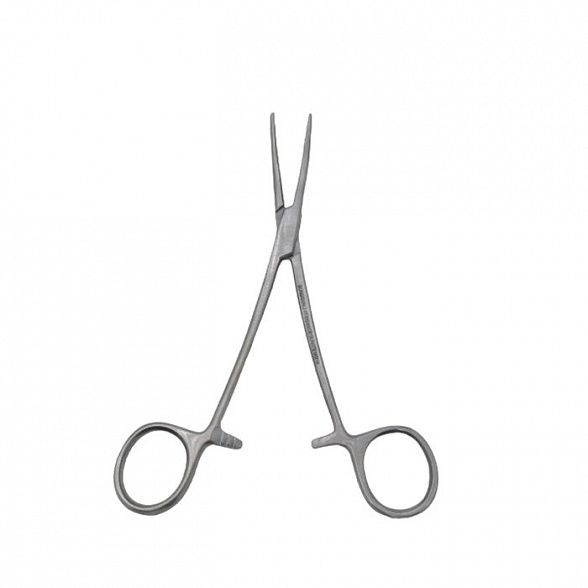 Зажим кровоостанавливающий зубчатый изогнутый N 1 158мм Surgicon