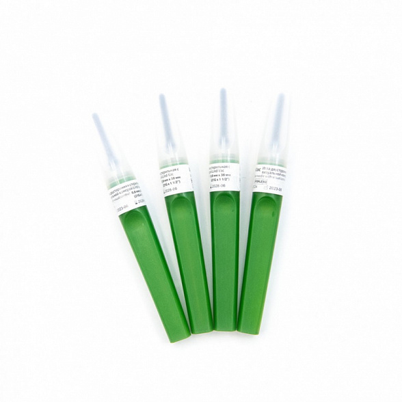 Игла двусторонняя для забора крови с визуальной камерой Lind-Vac 0,8 мм х 38 мм (21G х1 1/2''), 50 шт/уп