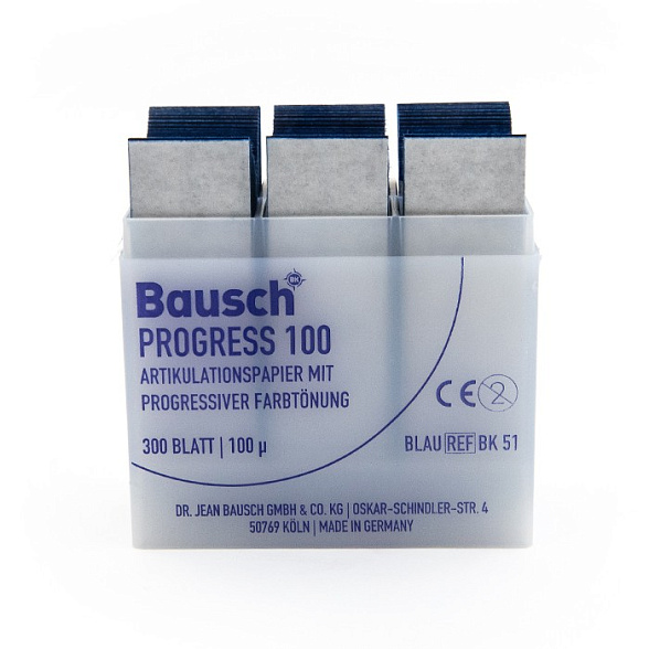 BK 51 бумага артикуляционная Bausch 300 листов синяя 100 мкм