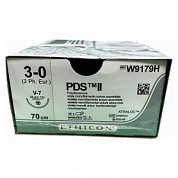Шовный материал ПДС II 3/0. 70 см. фиолет. Кол.-реж. 26 мм. 1/2 Ethicon