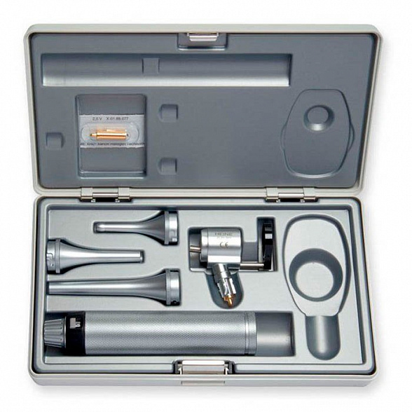 Отоскоп ветеринарный G100 с рукояткой батареечной BETA, c принадлежностями Heine