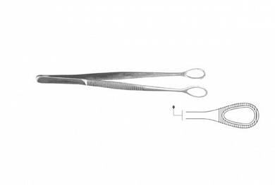 Пинцет для удержания опухоли головного мозга окончатый ПС (210х17)