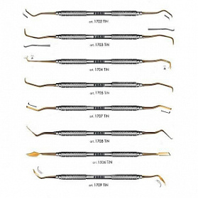 Набор для снятия зубных отложений (8 инстр) Покрытие TiN (Арт. 1700 TiN)