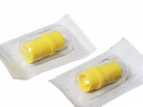 Заглушка с иньекционной мембраной ИН-стоппер, желтая, 100 шт/упак