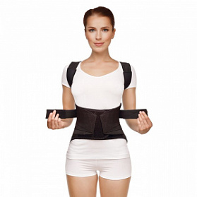 Бандаж фиксирующий грудопоясничный модель 1402 размер 4 (черный)