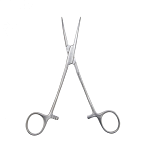 Зажим кровоостанавливающий зубчатый изогнутый N 1 158мм Surgicon